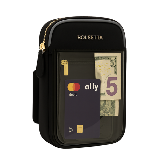Bolsetta™ Clear-Front Magnetic Hip Bag – Stadium-Approved, Hands-Free Bag for Concerts & Events