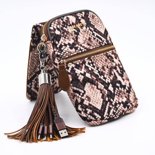 Bolsetta RFID Blocking Magnetic Phone Pouch w/ Charging Tassel